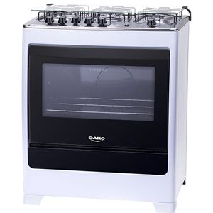 Fogão 5 Bocas Branco com Mesa Inox Dako Supreme Bivolt