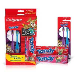 Kit Escova e Gel Dental Infantil Colgate Tandy 4 unidades Promo 2 Escovas Dentais e 2 Géis Dentais 50g com Preço Especial