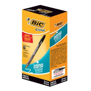 Caneta Bold Cristal Preto 1.6 Bic Caixa com 25 unidades