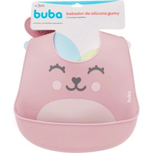 Babador Infantil de Silicone Gumy Rosa Buba