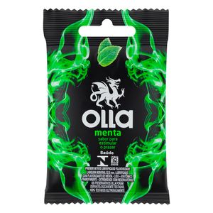 Preservativo Masculino Olla Lubrificado Flavorizado Menta Pacote com 3 Unidades