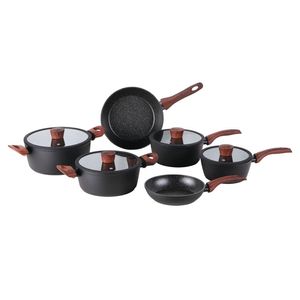 Jogo de Panelas Brinox Antiaderente Ceramic Life 6 Peças Sirius com Indução Preto