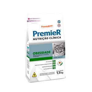 Ração Premier Nutrição Clínica Para Gatos Obesidade Adultos 1,5Kg