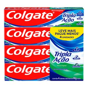 Creme Dental Colgate Tripla Ação Pacote Especial 4x90G