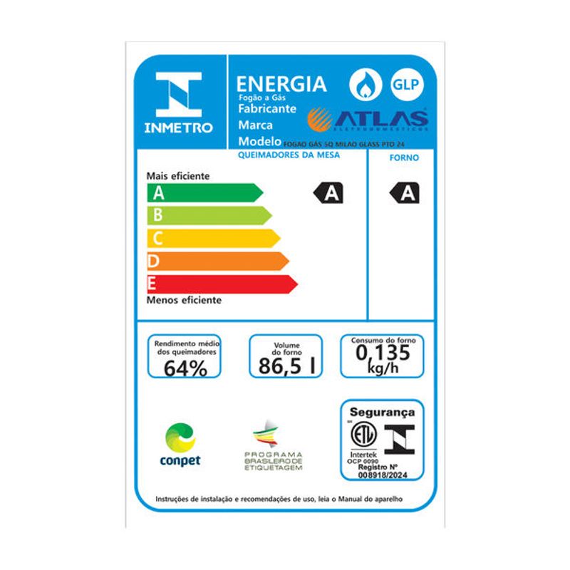 fogao-atlas-milao-glass-bivolt-5bc-pt