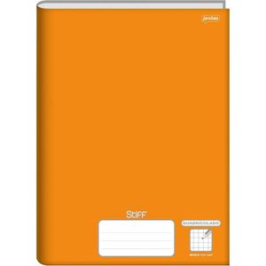 Caderno Brochurão Capa Dura Quadriculado 96 Folhas Laranja Jandaia