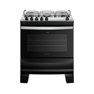 Fogão 5 Bocas Preto com Mesa Inox Atlas Agile Up Bivolt