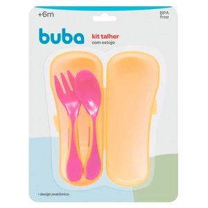 Kit Talher com Estojo Rosa Buba