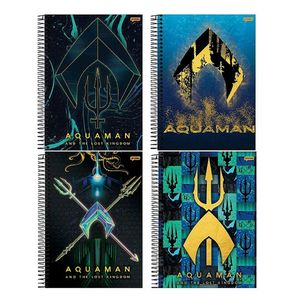 Caderno Universitário Capa Dura Jandaia Aquaman 10M 160F