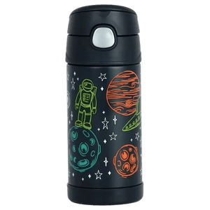 Garrafa Térmica Infantil Thermos Astronauta Preta 355ml