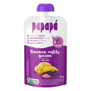 Papinha Orgânica Papapá Banana, Mirtilo e Quinoa 100g