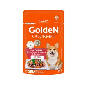 Ração Úmida Golden Gourmet Para Cães Adultos Pequeno Porte Carne 85g