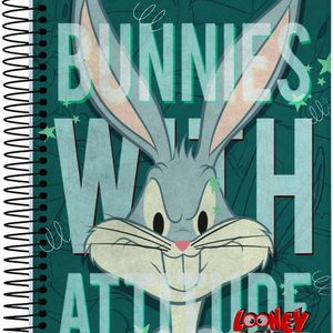 Caderno Universitário Capa Dura 10 Matérias 160 Folhas Looney Tunes