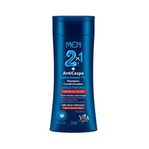 Shampoo Masculino Anticaspa 2 em 1 Limpeza Profunda