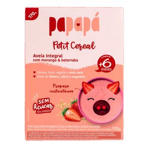 Petit Cereal Infantil Aveia, Morango e Beterraba Papapá 170g