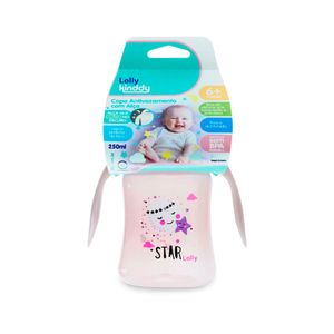 Copo Infantil Lolly Baby Star com Alça Rosa 250ml