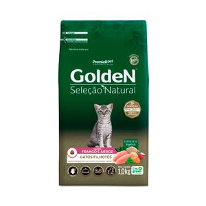 Ração Golden Seleção Natural para Gatos Filhotes Sabor Frango e Arroz 1Kg