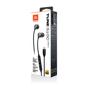 Fone de Ouvido JBL Tune 310C USB-C Pure Bass In-ear Black