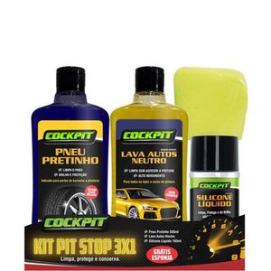 Kit Pit Stop Cockpit Combo com 3 Produtos