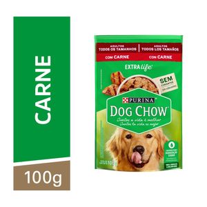 Ração Úmida Dog Chow Cães Adultos Carne 100g