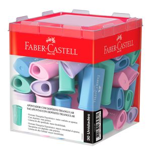 Apontador com Deposito Tons Pastel Faber Castell  30X1