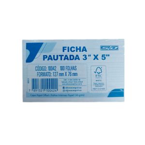 Fichas Pautadas São Domingos 3X5 100 Folhas