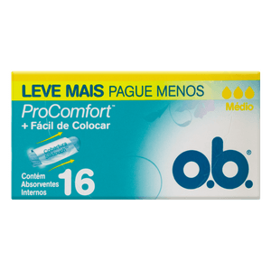 Absorvente Interno ProComfort O.B. Médio Caixa 16 Unidades