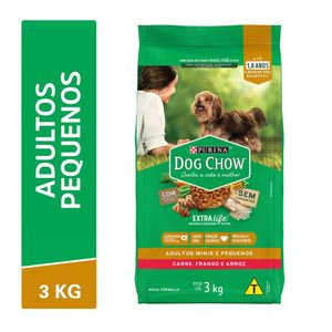 Ração DOG CHOW Cães Adultos Minis e Pequenos Sabor Frango e Arroz 3kg