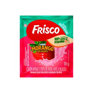 Refresco em Pó Frisco Morango com Iogurte Pacote 18g