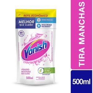 Tira Manchas Vanish Líquido Crystal White para roupas brancas Refil Econômico 500ml