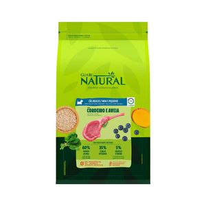 Ração Guabi Natural para Cães Adultos de Porte Mini e Pequeno Sabor Cordeiro e Aveia 2,5kg