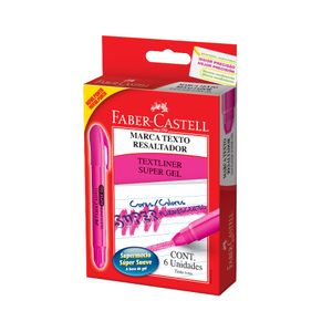 Marca Texto Gel Rosa Faber Castell 6X1