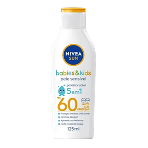 Protetor Solar Nivea Sun Babies & Kids Pele Sensível FPS 60 125ml