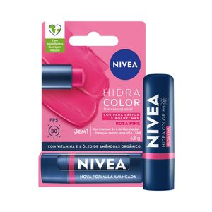 Hidratante Labial Nivea Hidra Color Rosa Pink 4,8g