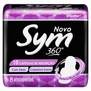 Absorvente Suave com Abas Sym 8x