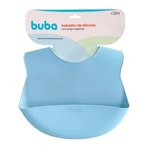 Babador Buba Pega Migalhas Silicone Azul