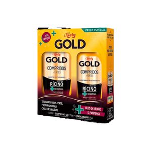 Kit Shampoo 300ml + Condicionador 200ml Niely Gold Compridos + Fortes