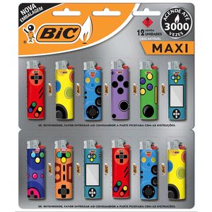 Isqueiro Bic Maxi Decor Gamer Sortido 12X1