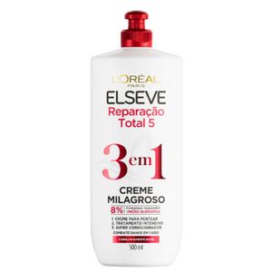 Creme Milagroso Elseve 3 Em 1 Reparação Total 5 -500ml