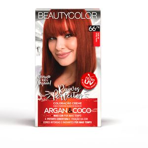 Coloração Creme Permanente Beauty Color Ruivos Perfeitos - 66.74 Ruivo Doce de Leite