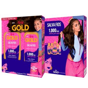 Kit Shampoo 275ml + Condicionador 175ml Niely Gold Salva Fios