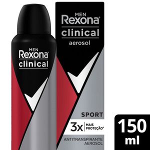 Desodorante Antitranspirante Aerosol Rexona Clinical Men Sport 150ml