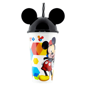 Copo para Shake com Canudo Mickey Mouse 500ml Plasútil