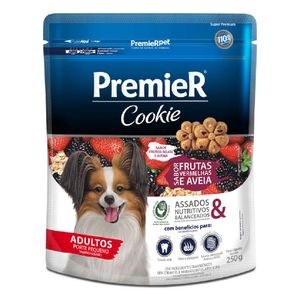 Biscoito Premier Cookie para Cães Adultos Sabor Frutas Vermelhas e Aveia 250g