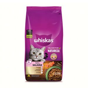 Ração Para Gatos Whiskas Adultos 1+ Salmão Melhor por Natureza 2,7kg