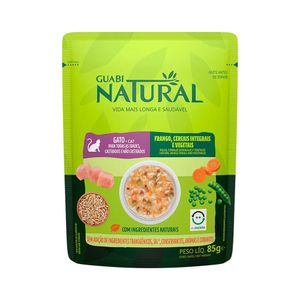 Ração Úmida para Gatos Adultos Guabi Natural Frango Cereais 85g