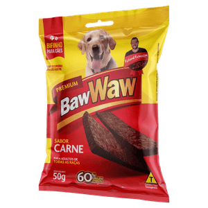 Bifinho para Cães Adultos Carne Baw Waw Premium Pacote 50g