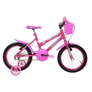 Bicicleta Infantil com Cesta Fadinha Aro 16 V-Brake Cairu Rosa