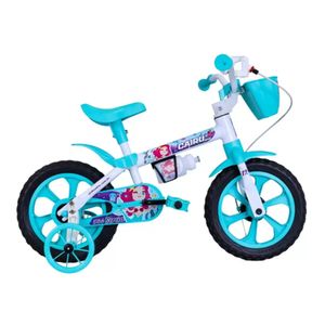 Bicicleta Cairu Aro 12 Infantil Mini Sereia Branco & Azul