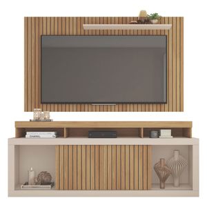 Rack com Painel Para Tv de até 65 Polegadas New Oscar Buriti e Off White - Caemmun